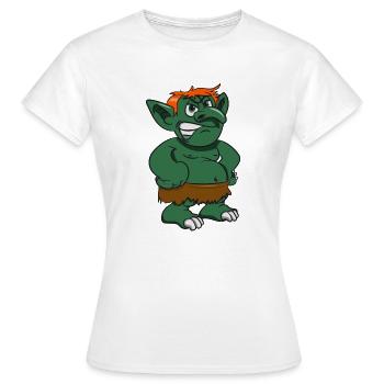 troll gefaehrlich cartoon wuetend grimmig maerchen - Frauen T-Shirt - Weiß - Vorne - AI Model Female 172 dark (172cm)