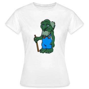 troll cher vieux stock dessin animé drôle spitzohr maerc - T-shirt Femme - blanc - Devant - AI Model Female 172 dark (172cm)
