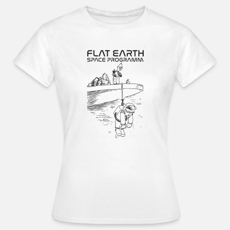 Flat earth space programme - T-shirt Femme - blanc