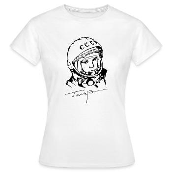 Portrait of Gagarin Autograph USSR USSR Gift - Women's T-Shirt - white - Front - AI Model Female 172 dark (172cm)
