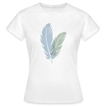 Two feathers - Women's T-Shirt - white - Front - AI Model Female 172 dark (172cm)