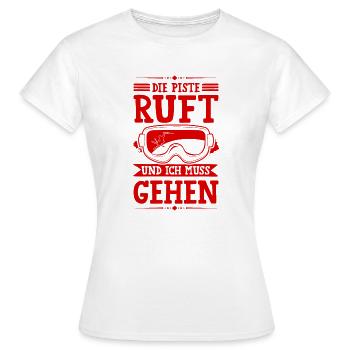 Die Piste Ruft - Frauen T-Shirt - Weiß - Vorne - AI Model Female 172 dark (172cm)