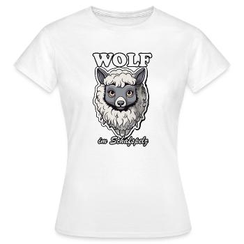 Loup déguisé en mouton - T-shirt Femme - blanc - Devant - AI Model Female 172 dark (172cm)