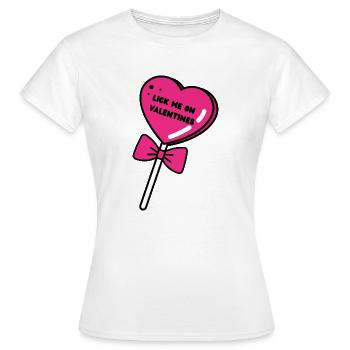 Sucette Saint-Valentin.Un cadeau intéressant pour la Saint-Valentin - T-shirt Femme - blanc - Devant - AI Model Female 172 dark (172cm)