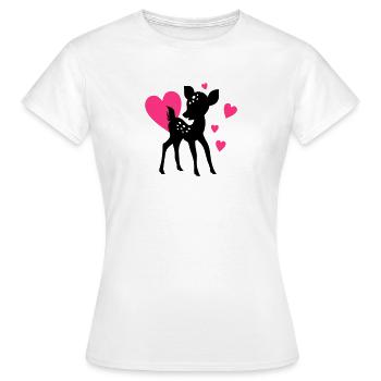 REHKITZ COEUR D'AMOUR - T-shirt Femme - blanc - Devant - AI Model Female 172 dark (172cm)