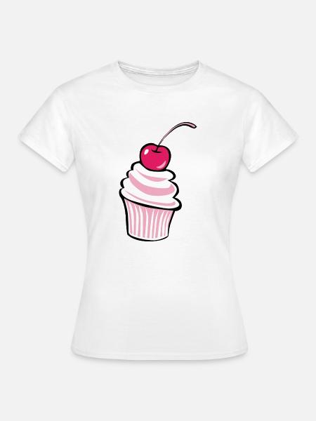Kirsche Cupcake - Design! - Frauen T-Shirt - Weiß