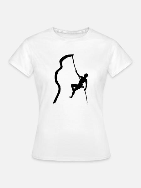 Klettern, kletterin 2, frau - Frauen T-Shirt - Weiß