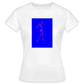 Wandelnder Mann - Frauen T-Shirt - Weiß - Vorne - AI Model Female 172 dark (172cm)