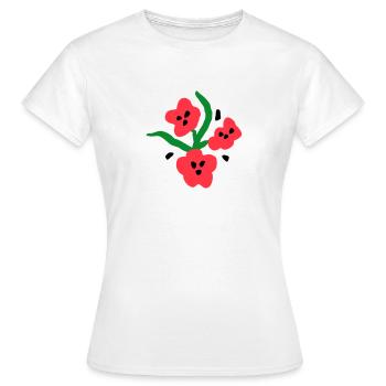 Lebhaftes Blumen-T-Shirt - Frauen T-Shirt - Weiß - Vorne - AI Model Female 172 dark (172cm)