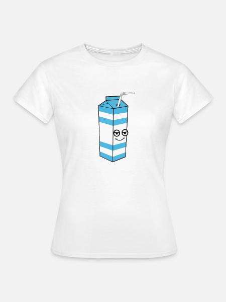 Milch mit Gesicht - Frauen T-Shirt - Weiß