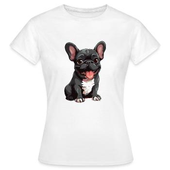 J’aime le bouledogue français - Bouledogue français - T-shirt Femme - blanc - Devant - AI Model Female 172 dark (172cm)