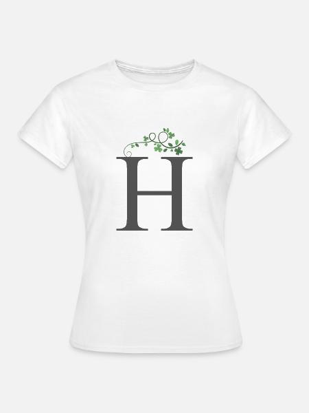 H mit Kleeblätter - Frauen T-Shirt - Weiß