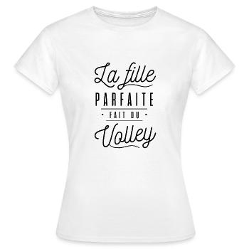 Volleyball - La fille parfaite fait du volley - T-shirt Femme - blanc - Devant - AI Model Female 172 dark (172cm)