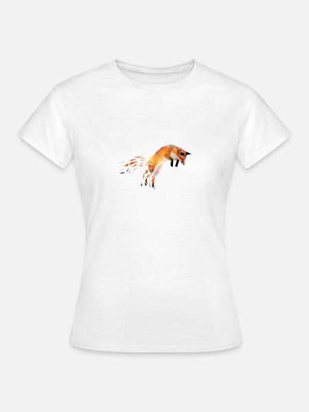 Fuchs geometrisch Motiv - Frauen T-Shirt - Weiß