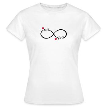 Ich & Du für immer. love Freundin Freund Pärchen - Frauen T-Shirt - Weiß - Vorne - AI Model Female 172 dark (172cm)