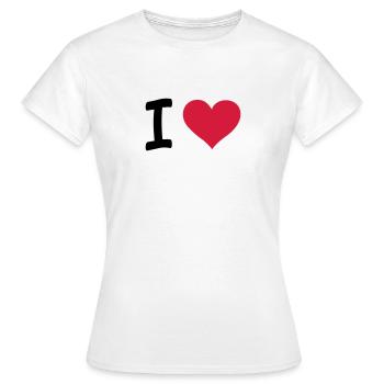 i love / I heart - T-shirt Femme - blanc - Devant - AI Model Female 172 dark (172cm)