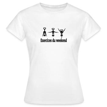 exercices weekend - exercice pour le weekend - T-shirt Femme - blanc - Devant - AI Model Female 172 dark (172cm)