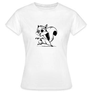 Mignon bébé écureuil dessin au crayon - T-shirt Femme - blanc - Devant - AI Model Female 172 dark (172cm)