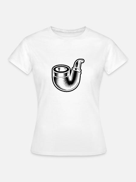 Klassische Pfeife für Pfeifenraucher - Frauen T-Shirt - Weiß