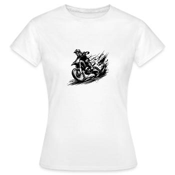 Balade dynamique en motocross dans la boue et la boue - T-shirt Femme - blanc - Devant - AI Model Female 172 dark (172cm)