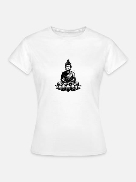 Ruhender Buddha Konzentration Yoga Meditation - Frauen T-Shirt - Weiß