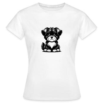 Süsser Hund niedliches Hunde Porträt - Frauen T-Shirt - Weiß - Vorne - AI Model Female 172 dark (172cm)