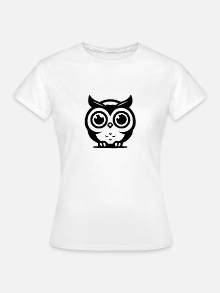 Eulen mit riesigen Augen - Frauen T-Shirt - Weiß