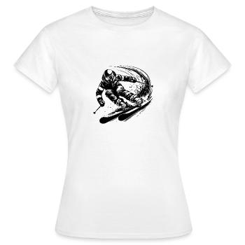 Poudreuse extrême et action sur les pistes - T-shirt Femme - blanc - Devant - AI Model Female 172 dark (172cm)