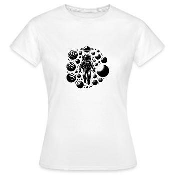 L’astronaute dérive dans l’univers - T-shirt Femme - blanc - Devant - AI Model Female 172 dark (172cm)