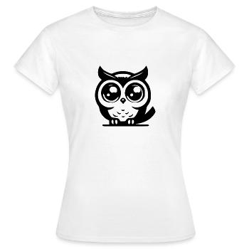 Mignon mignon hibou mignon avec de grands yeux - T-shirt Femme - blanc - Devant - AI Model Female 172 dark (172cm)