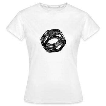 Écrou à vis surface vintage foncée - T-shirt Femme - blanc - Devant - AI Model Female 172 dark (172cm)