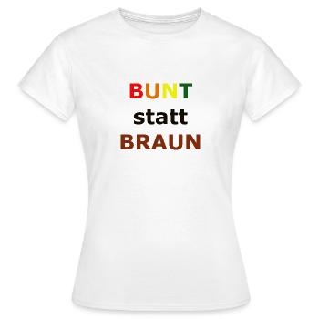 COLORFUL instead of BROWN - Women's T-Shirt - white - Front - AI Model Female 172 dark (172cm)