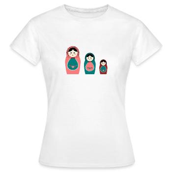 Matroschka trio poupée russe jouets - T-shirt Femme - blanc - Devant - AI Model Female 172 dark (172cm)