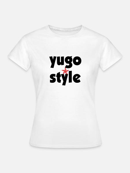Stile Yugo - stile unito dei Balcani - Maglietta da donna - bianco