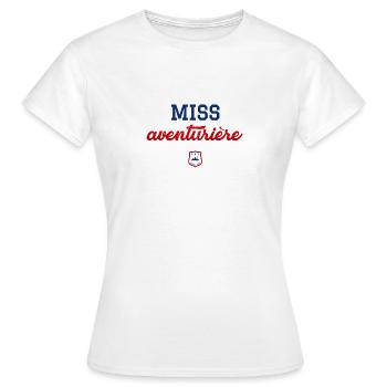 MISS aventurière - T-shirt Femme - blanc - Devant - AI Model Female 172 dark (172cm)