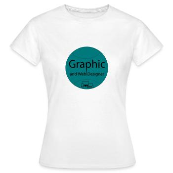 Grafik- und Webdesigner 2 - Frauen T-Shirt - Weiß - Vorne - AI Model Female 172 dark (172cm)