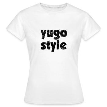 style yugo - style unifié des Balkans - T-shirt Femme - blanc - Devant - AI Model Female 172 dark (172cm)