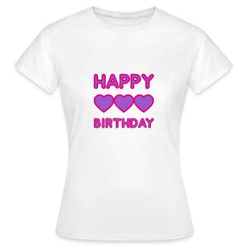 HAPPY BIRTHDAY - T-shirt Femme - blanc - Devant - AI Model Female 172 dark (172cm)