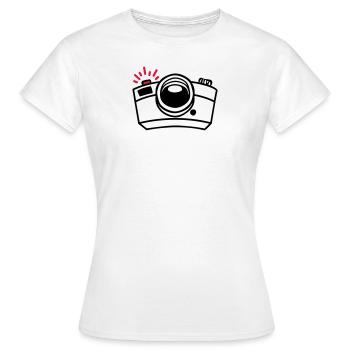 Dessin de caméra photo pour les photographes passionnés - T-shirt Femme - blanc - Devant - AI Model Female 172 dark (172cm)