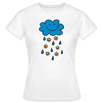 Nuage de pluie, gouttes de pluie, le soleil, l'été, le printemps, la météo - T-shirt Femme - blanc - Devant - AI Model Female 172 dark (172cm)