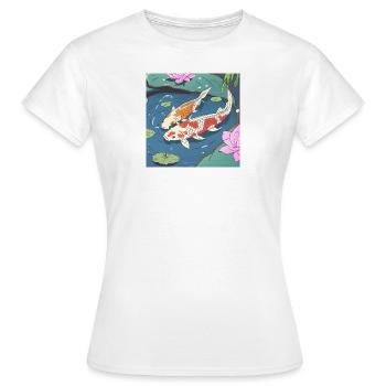 Des carpes koï dans un étang - T-shirt Femme - blanc - Devant - AI Model Female 172 dark (172cm)