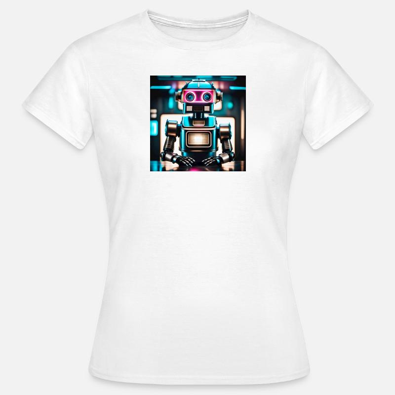 A robot with a glowing visor - Women's T-Shirt - white