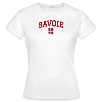 Savoyische Flagge - Frauen T-Shirt - Weiß - Vorne - AI Model Female 172 dark (172cm)