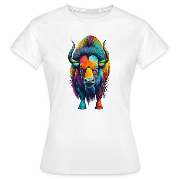 Bison - Women's T-Shirt - white - Front - AI Model Female 172 dark (172cm)