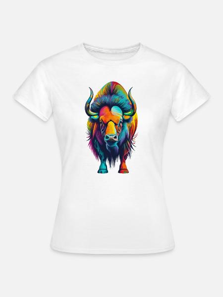 Bison - Frauen T-Shirt - Weiß