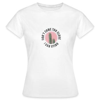Don't come too close, I can sting, Cactus Print - Women's T-Shirt - white - Front - AI Model Female 172 dark (172cm)