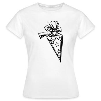 Schultüte Einschulung Sterne - Frauen T-Shirt - Weiß - Vorne - AI Model Female 172 dark (172cm)