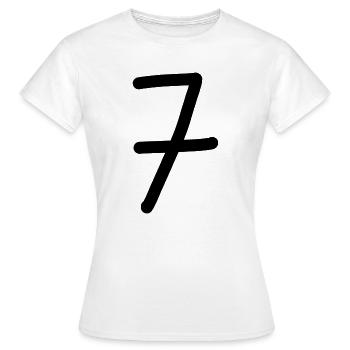 7 Numéro sept numéro noir anniversaire - T-shirt Femme - blanc - Devant - AI Model Female 172 dark (172cm)