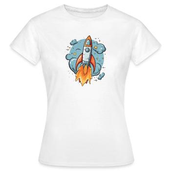 rocket ship - Frauen T-Shirt - Weiß - Vorne - AI Model Female 172 dark (172cm)