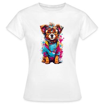 Chien mignon - T-shirt Femme - blanc - Devant - AI Model Female 172 dark (172cm)